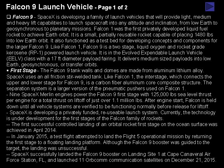 Falcon 9 Launch Vehicle - Page 1 of 2 q Falcon 9 - Space.