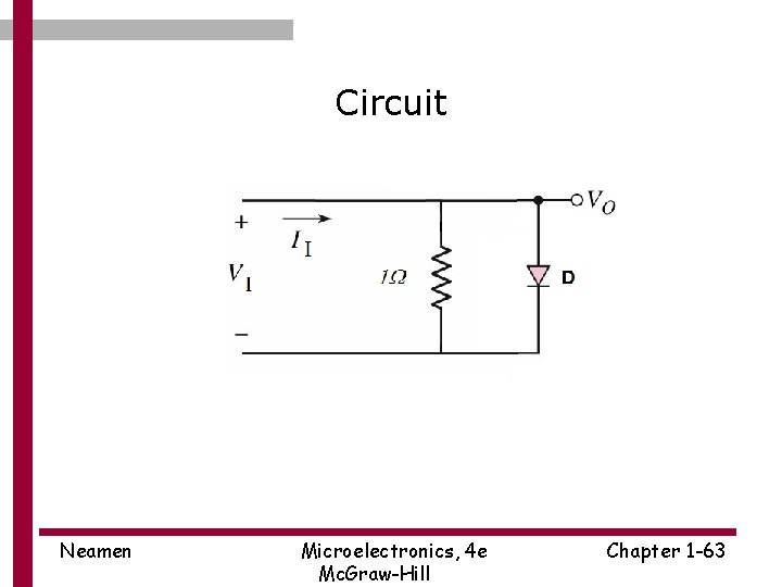 Circuit Neamen Microelectronics, 4 e Mc. Graw-Hill Chapter 1 -63 