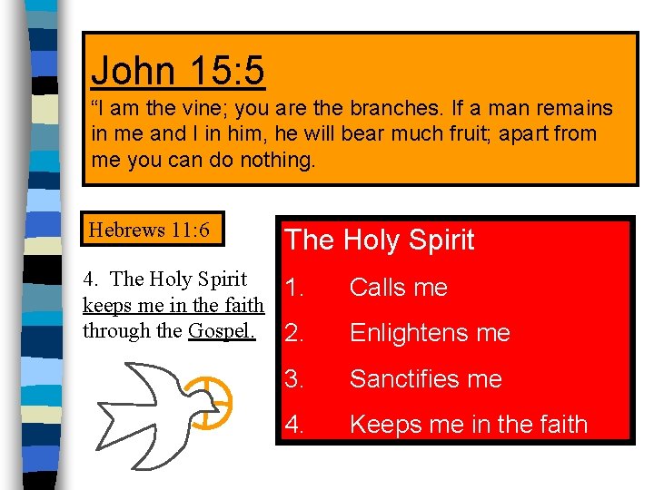 John 15: 5 “I am the vine; you are the branches. If a man John 15: 5 “I am the vine; you are the branches. If a man