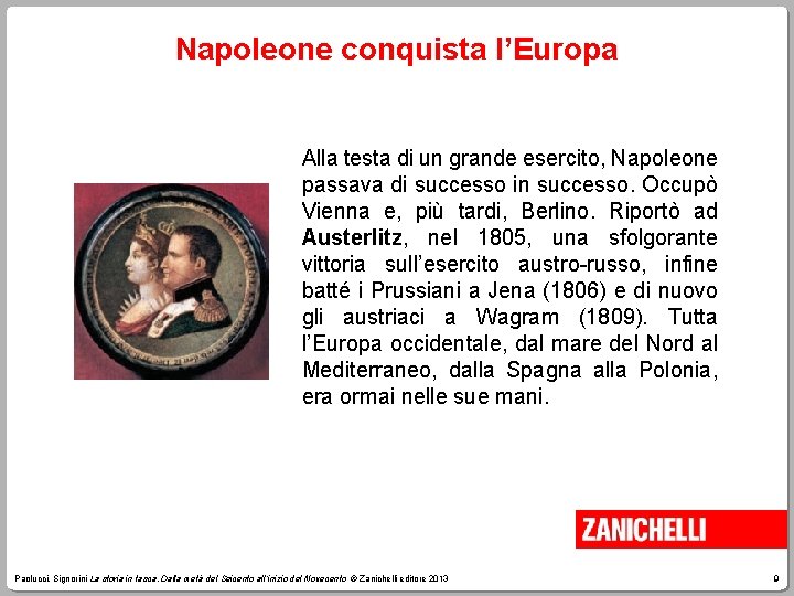 Napoleone conquista l’Europa Alla testa di un grande esercito, Napoleone passava di successo in