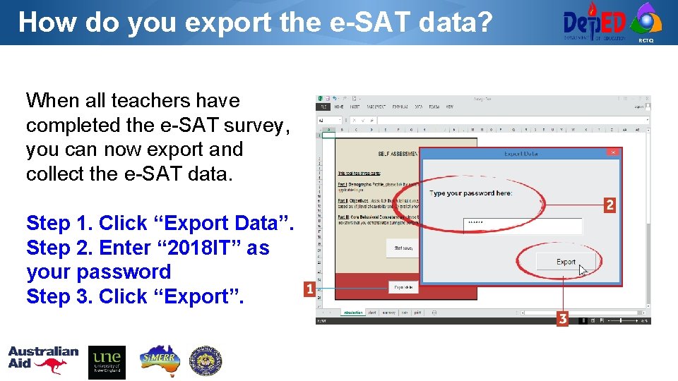 How do you export the e-SAT data? When all teachers have completed the e-SAT