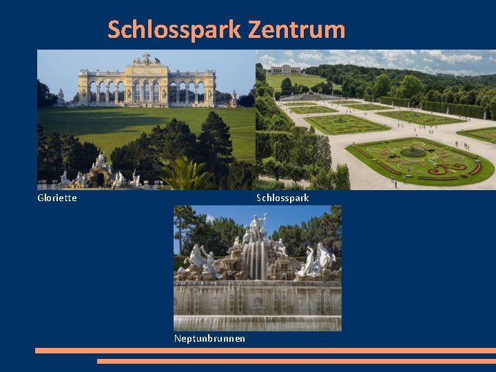 Schlosspark Zentrum Gloriette Schlosspark Neptunbrunnen 