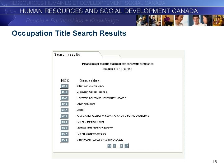 Occupation Title Search Results 18 