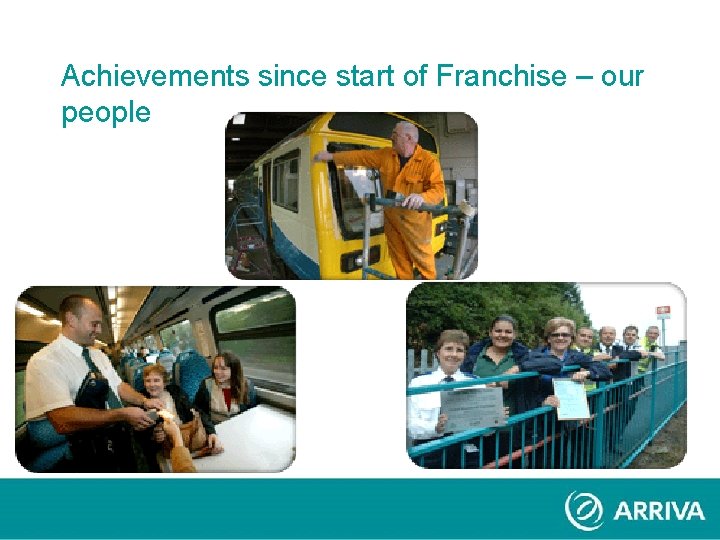 Achievements since start of Franchise – our people Achievements since start of Franchise – our people