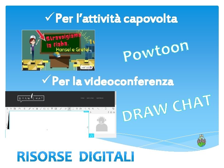 üPer l’attività capovolta n o o t w o P üPer la videoconferenza DR