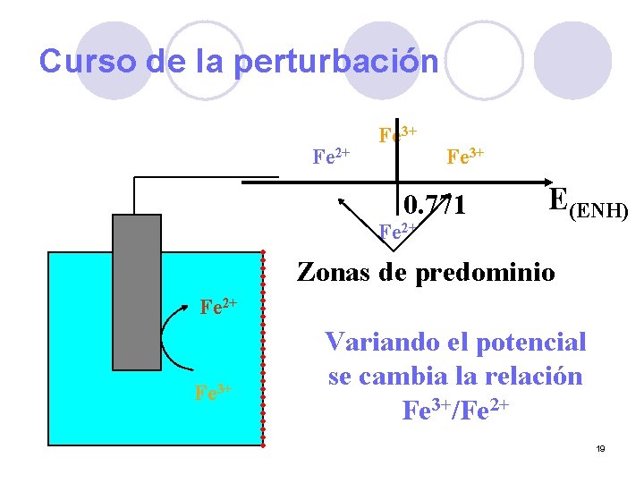 Curso de la perturbación Fe 2+ Fe 3+ 0. 771 Fe 2+ E(ENH) Zonas