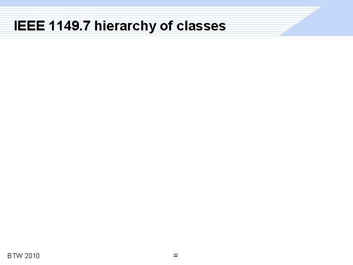 IEEE 1149. 7 hierarchy of classes BTW 2010 22 