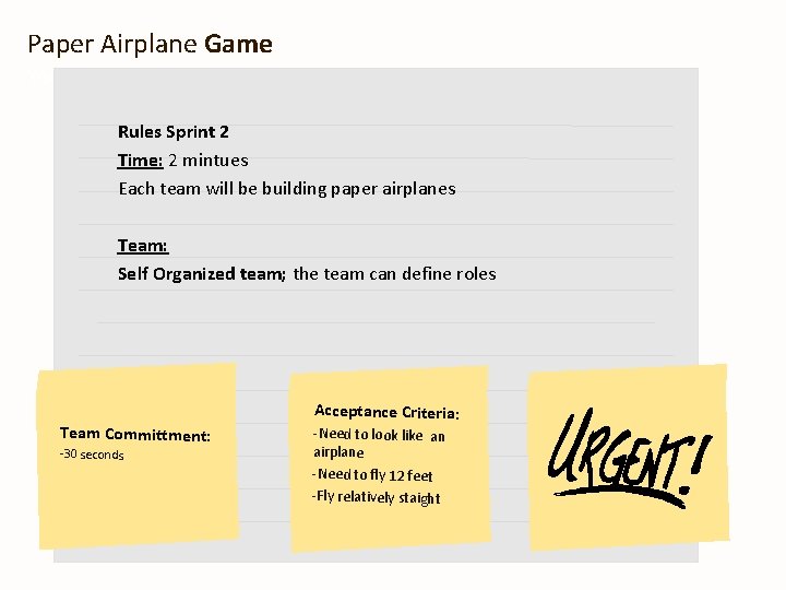 Paper Airplane Game Your own sub headline Rules Sprint 2 Time: 2 mintues Each