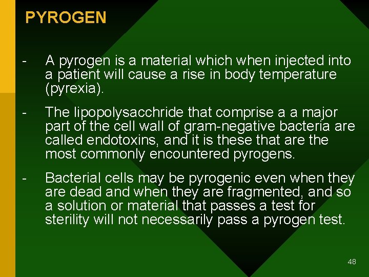 PYROGEN - A pyrogen is a material which when injected into a patient will