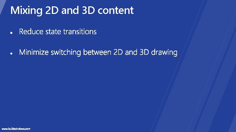 Mixing 2 D and 3 D content Mixing 2 D and 3 D content