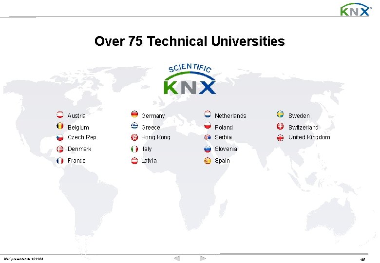 Over 75 Technical Universities KNX presentation 101124 Austria Germany Netherlands Sweden Belgium Greece Poland