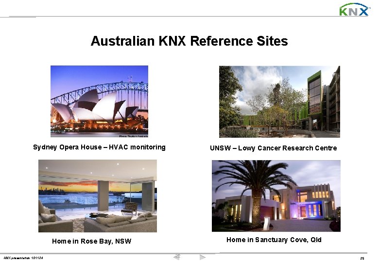 Australian KNX Reference Sites Sydney Opera House – HVAC monitoring UNSW – Lowy Cancer