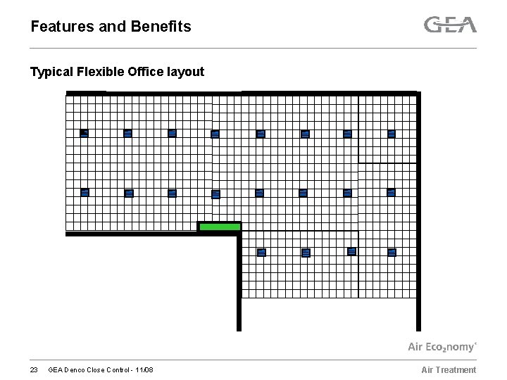 Features and Benefits Typical Flexible Office layout 23 GEA Denco Close Control - 11/08