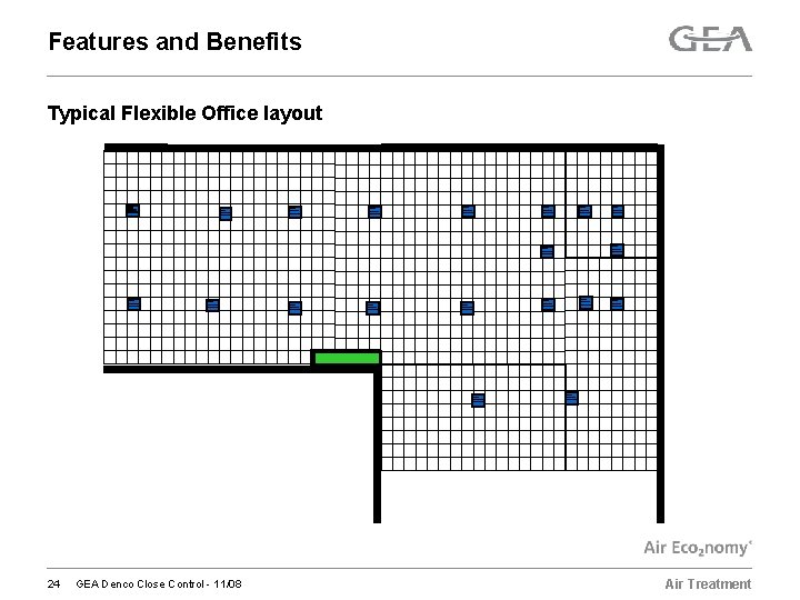 Features and Benefits Typical Flexible Office layout 24 GEA Denco Close Control - 11/08