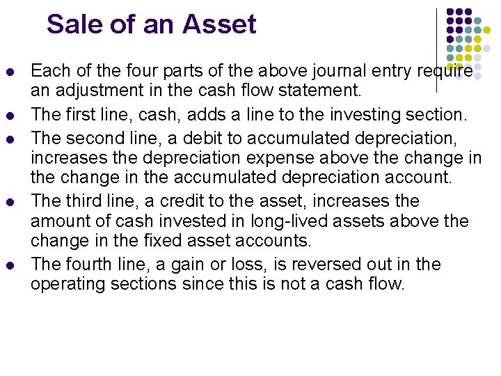 Sale of an Asset l l l Each of the four parts of the