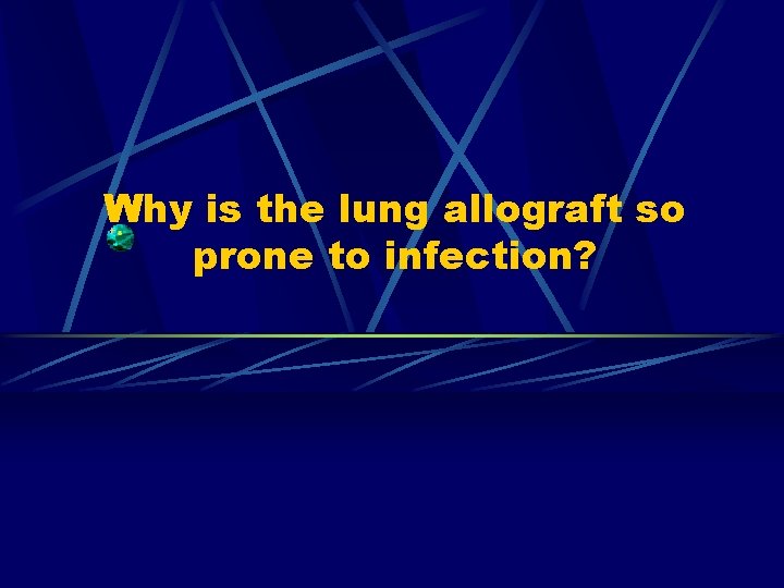 Why is the lung allograft so prone to infection? 