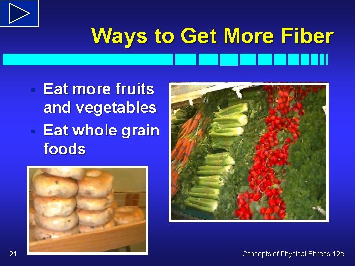 Ways to Get More Fiber § § 21 Eat more fruits and vegetables Eat