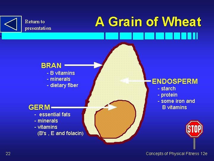 Return to presentation A Grain of Wheat BRAN - B vitamins - minerals -