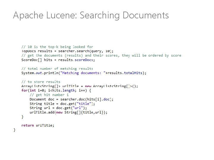 Apache Lucene: Searching Documents 