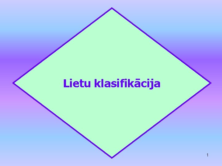 Lietu klasifikācija 1 