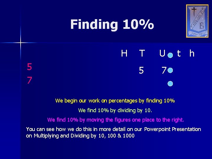 Finding 10% H 5 7 T U 5 7 t h We begin our