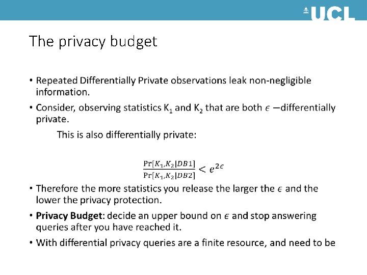 The privacy budget • 