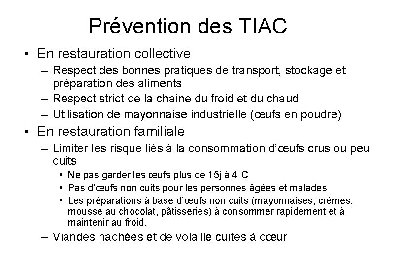 Prévention des TIAC • En restauration collective – Respect des bonnes pratiques de transport,