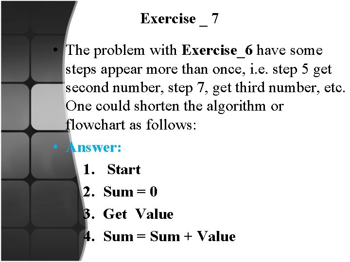 Exercise _ 7 • The problem with Exercise_6 have some steps appear more than