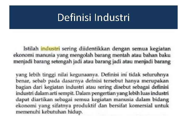 Definisi Industri 