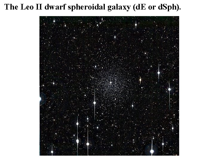 The Leo II dwarf spheroidal galaxy (d. E or d. Sph). 