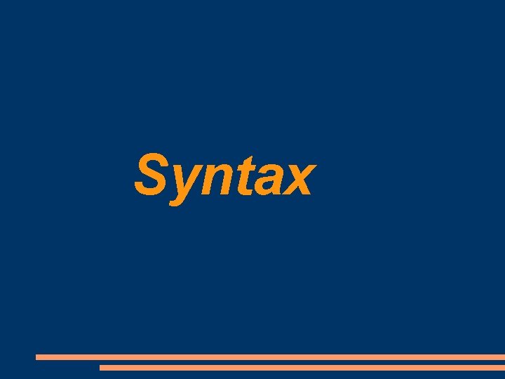 Syntax 