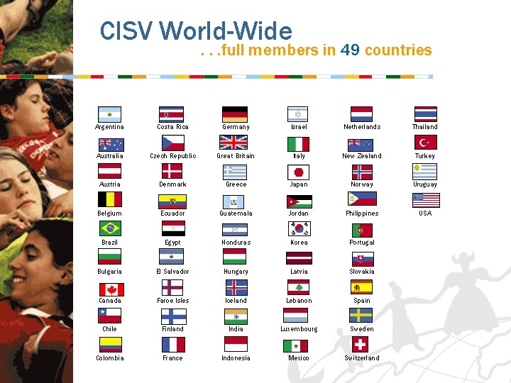 CISV World-Wide . . . full members in 49 countries Argentina Costa Rica Germany