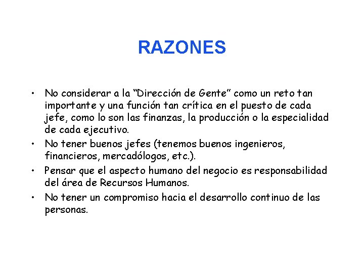 POR QUE NO SE APROVECHA EL TALENTO HUMANO