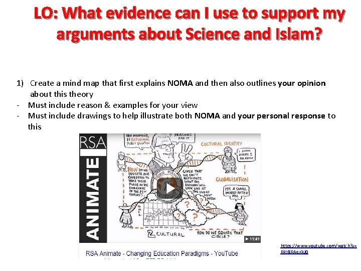 LO: What evidence can I use to support my arguments about Science and Islam?