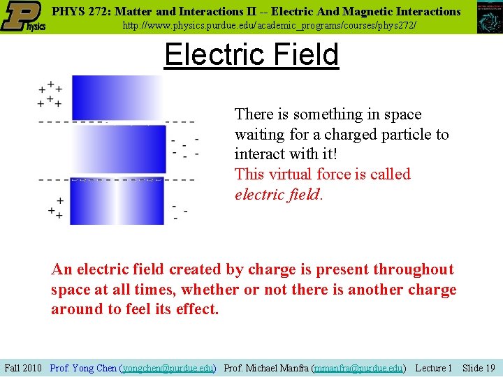 PHYS 272: Matter and Interactions II -- Electric And Magnetic Interactions http: //www. physics.