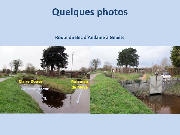 Quelques photos Route du Bec d’Andaine à Genêts Claire Douve Courant: néant Ruisseau de