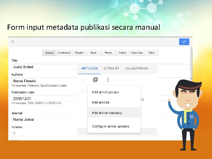 Form input metadata publikasi secara manual 