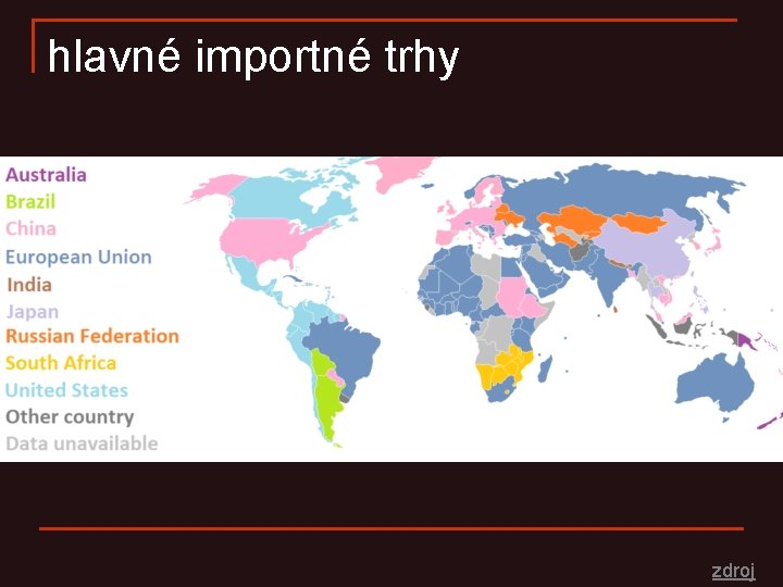 hlavné importné trhy zdroj 