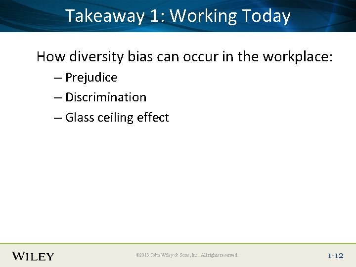 Place Slide Title Text Takeaway 1: Here Working Today How diversity bias can occur Place Slide Title Text Takeaway 1: Here Working Today How diversity bias can occur