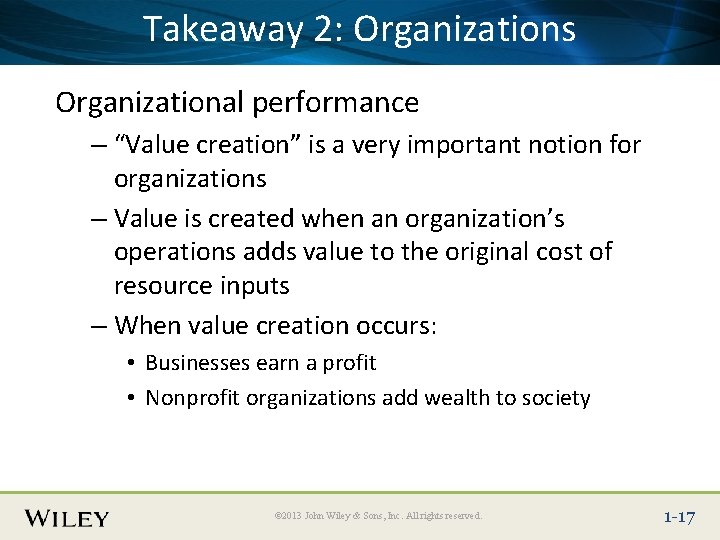 Takeaway Organizations Place Slide Title Text 2: Here Organizational performance – “Value creation” is Takeaway Organizations Place Slide Title Text 2: Here Organizational performance – “Value creation” is