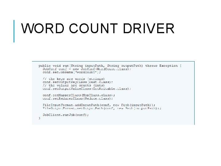 WORD COUNT DRIVER 