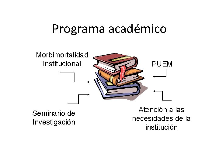 Programa académico Morbimortalidad institucional Seminario de Investigación PUEM Atención a las necesidades de la