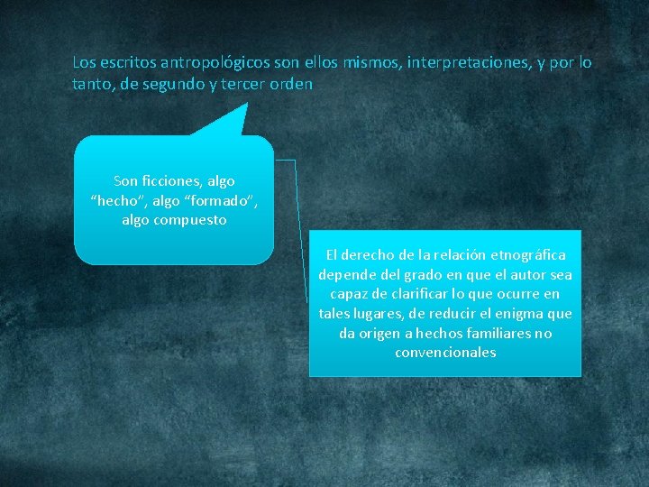 Los escritos antropológicos son ellos mismos, interpretaciones, y por lo tanto, de segundo y