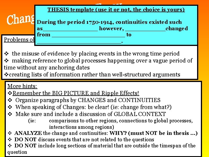 THESIS template (use it or not, the choice is yours) During the period 1750