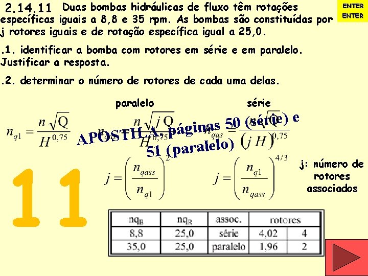 2. 14. 11 Duas bombas hidráulicas de fluxo têm rotações específicas iguais j rotores