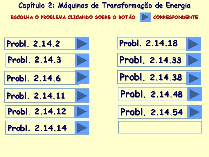 Capítulo 2: Máquinas de Transformação de Energia ESCOLHA O PROBLEMA CLICANDO SOBRE O BOTÃO