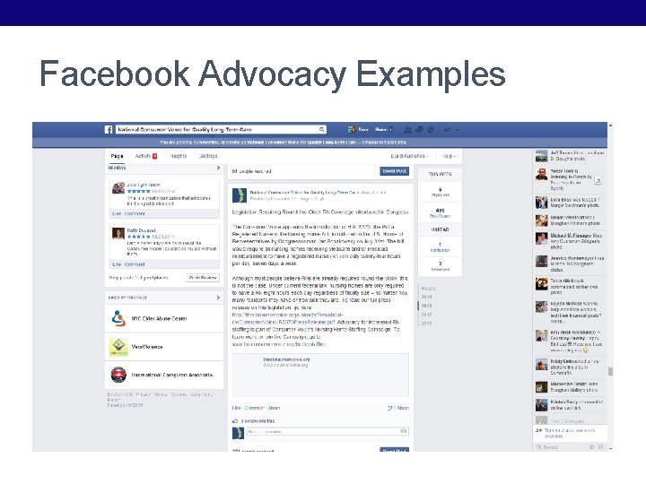 Facebook Advocacy Examples 