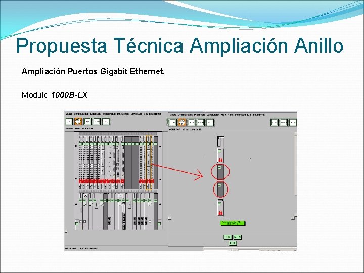 Propuesta Técnica Ampliación Anillo Ampliación Puertos Gigabit Ethernet. Módulo 1000 B-LX 