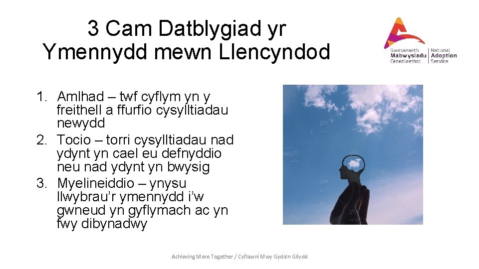 3 Cam Datblygiad yr Ymennydd mewn Llencyndod 1. Amlhad – twf cyflym yn y