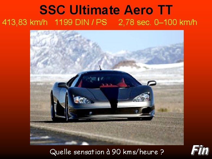 SSC Ultimate Aero TT 413, 83 km/h 1199 DIN / PS 2, 78 sec.